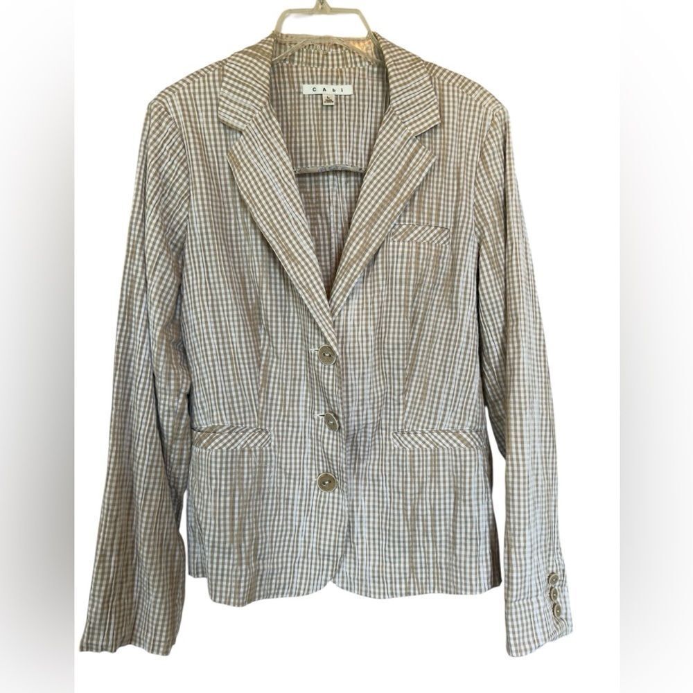 Cabi Ginger Snap Gingham Check Print Button Blaze… - image 2